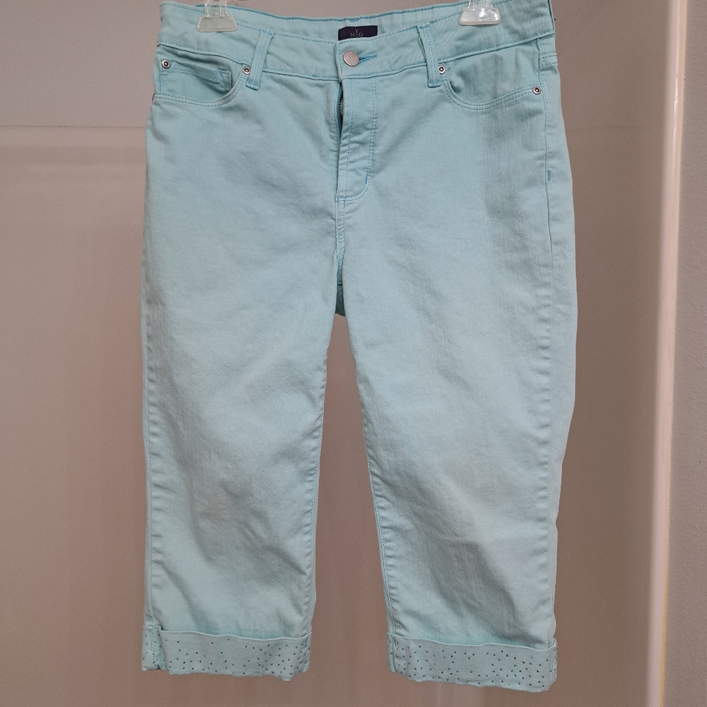 Women NYDJ Light Blue Skimmer Shorts